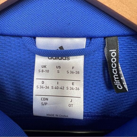 Adidas Royal Blue Track Jacket Climacool Full Zip 3 Stripe Lightweight Small - Picture 3 of 12
